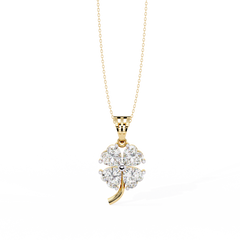 Solitairekart 0.61ct Natural Diamond Clover Radiance Pendant-HI Color, VS-SI Clarity