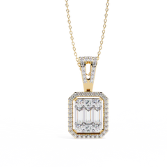 Solitairekart 0.72ct Natural Diamond Regal Prism Pendant-HI Color, VS-SI Clarity