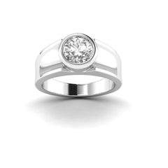 White Gold Studded 1 Carat Lab Grown Diamond Ring-E Color VS2 Clarity