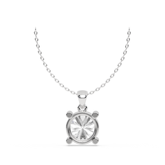 14k White Gold Studded 4.91 Carat Lab Grown Diamond Pendant Round Cut With E Color VS1 Clarity