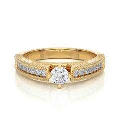 0.48 Carat H Color VS1 Clarity Diamond Studded Natural Diamond Ring