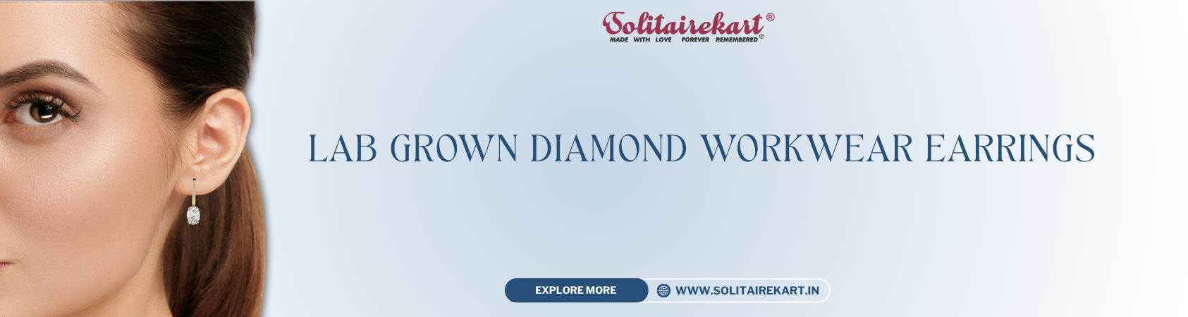 Lab Grown Diamond Workwear Earrings | Solitairekart