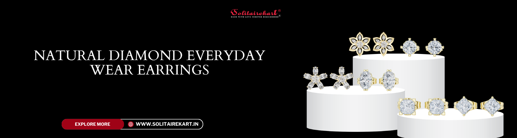 Natural Diamond Everyday Wear Earrings | Solitairekart
