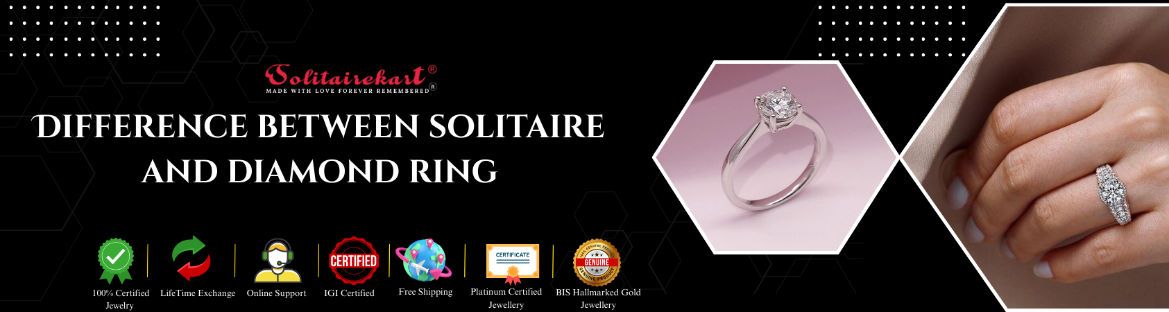 Difference Between Solitaire and Diamond Ring