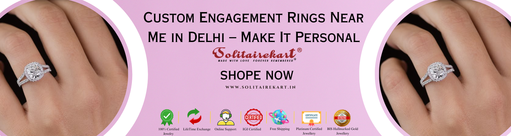 Custom Engagement Rings Near Me in Delhi – Make It Personal