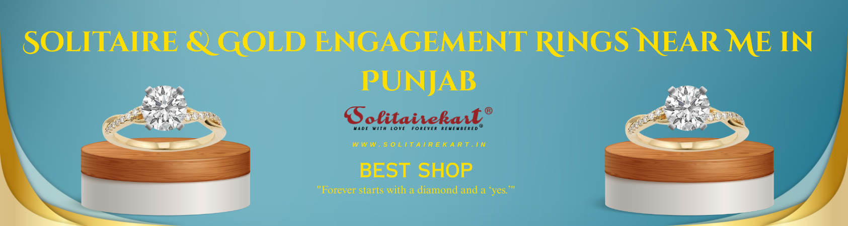 Solitaire &amp; Gold Engagement Rings Near Me in Punjab