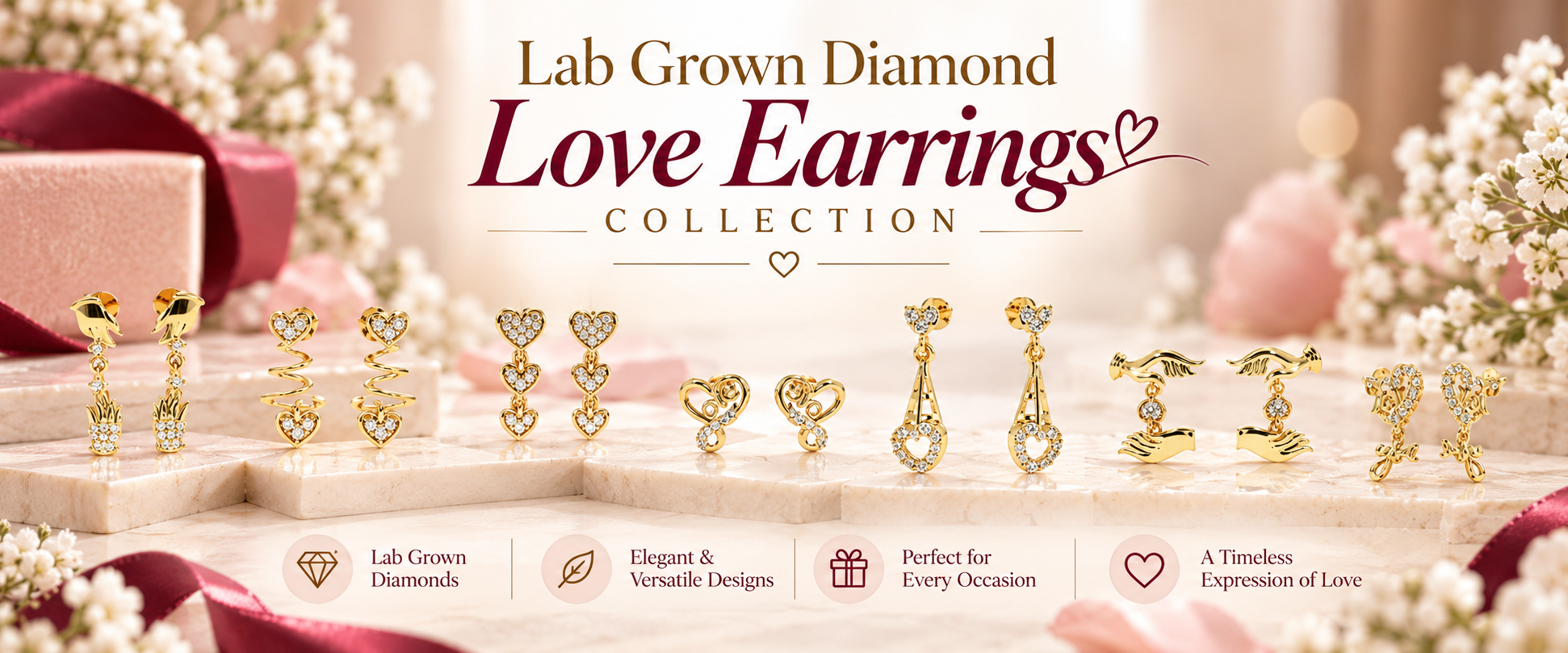 Lab Grown Diamond Love Earrings Collection
