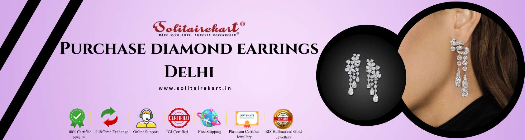 Purchase Diamond Earrings Delhi: Find Your Dream Pair at Solitairekart