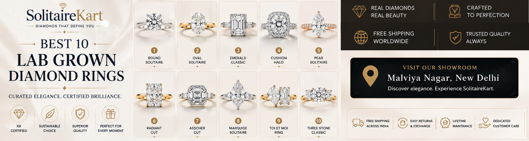 Best 10 Lab Grown Diamond Rings at Solitairekart