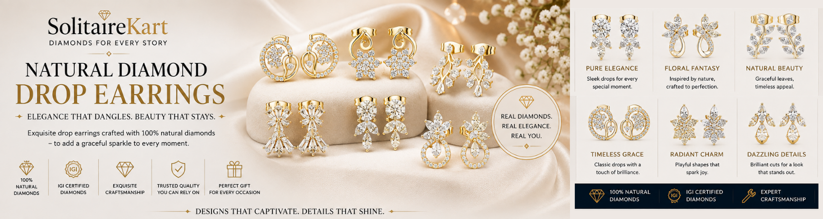 Natural Diamond Hoop Earrings | Timeless Style at Solitairekart