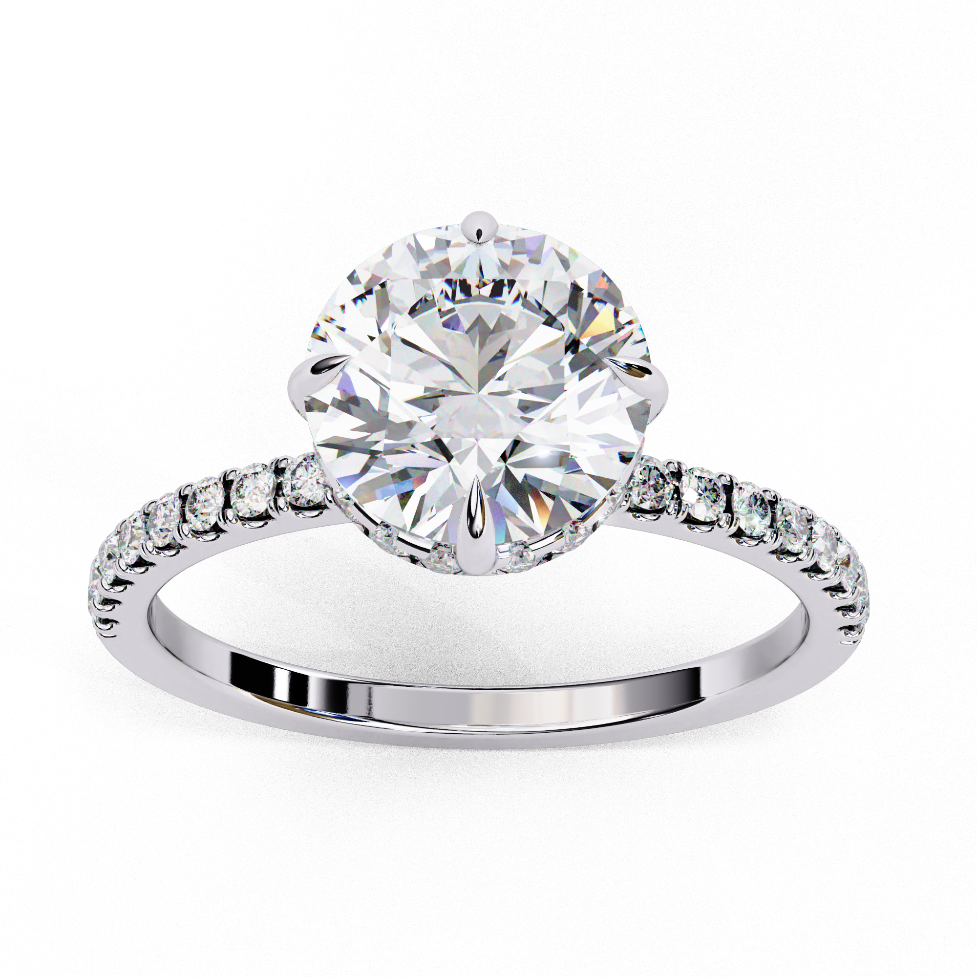 Solitairekart 2.67ct Round Cut Natural Diamond Ring - H Color, VS1 Clarity