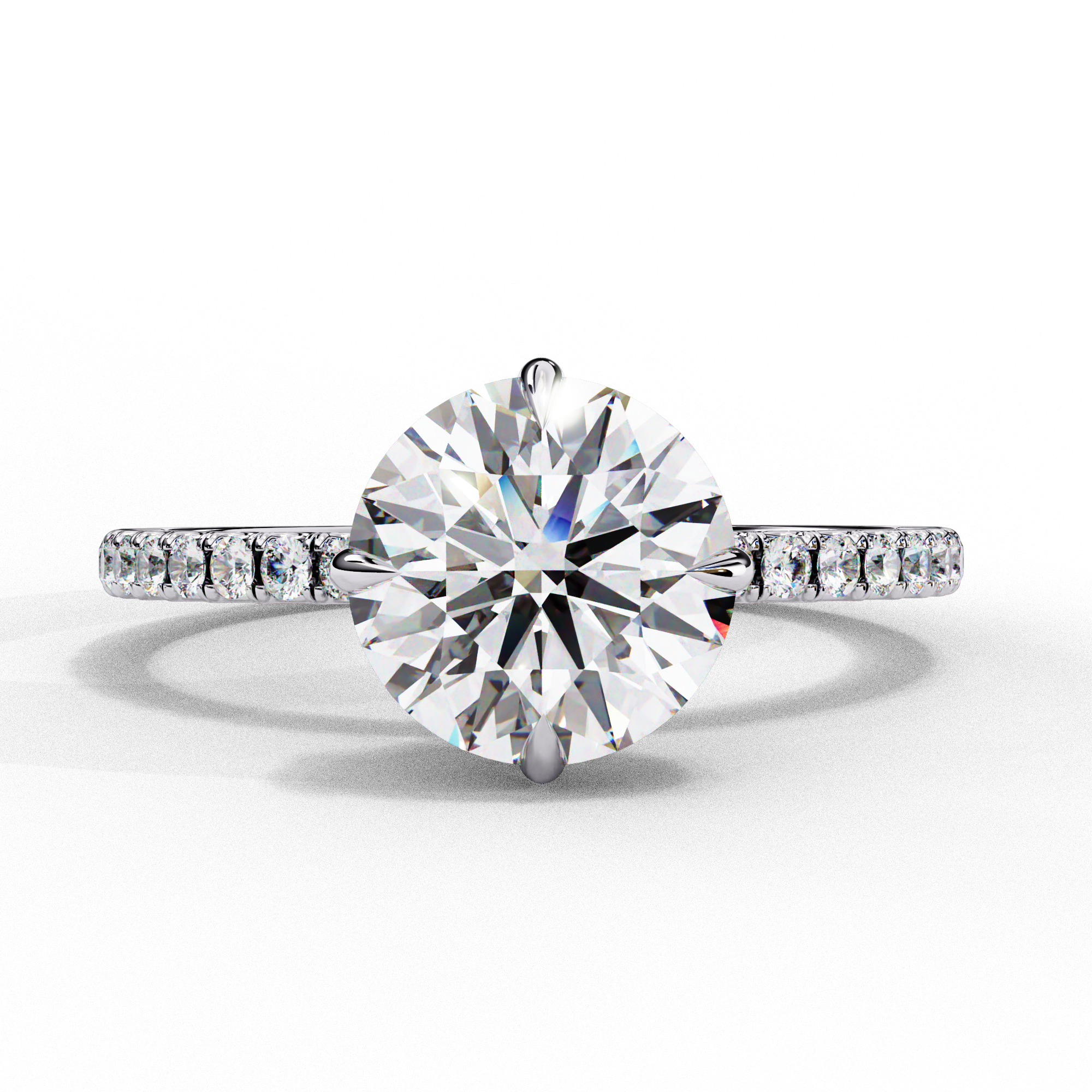 Solitairekart 2.67ct Round Cut Natural Diamond Ring - H Color, VS1 Clarity