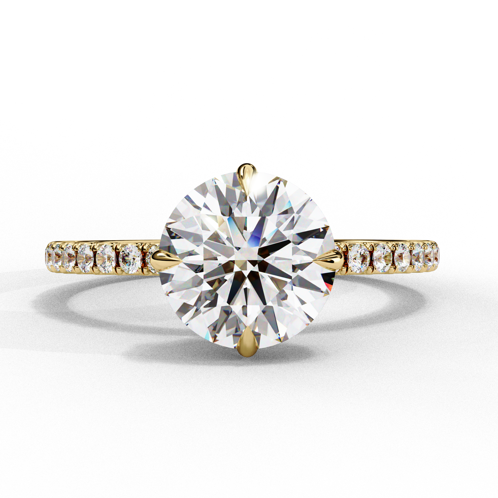 2.66 CT Round Shape Lab Diamond Engagement Ring – E Color, VVS2 Clarity