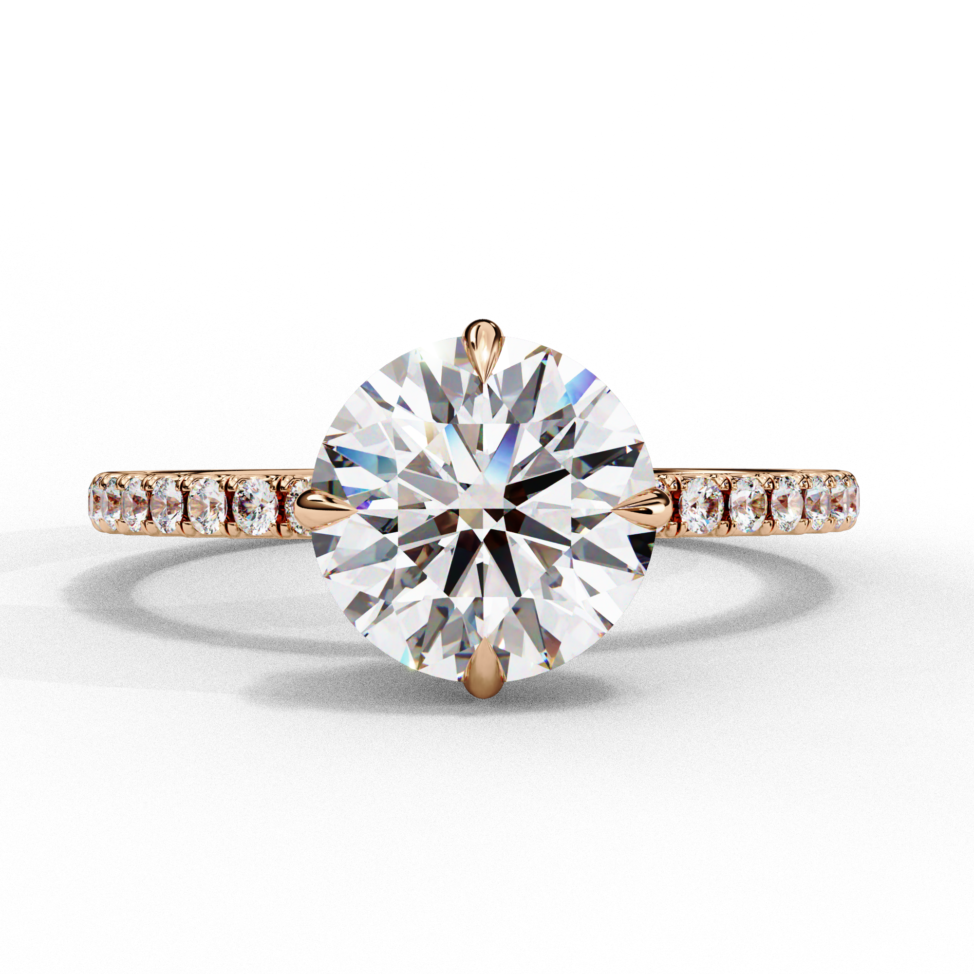 2.66 CT Round Shape Lab Diamond Engagement Ring – E Color, VVS2 Clarity