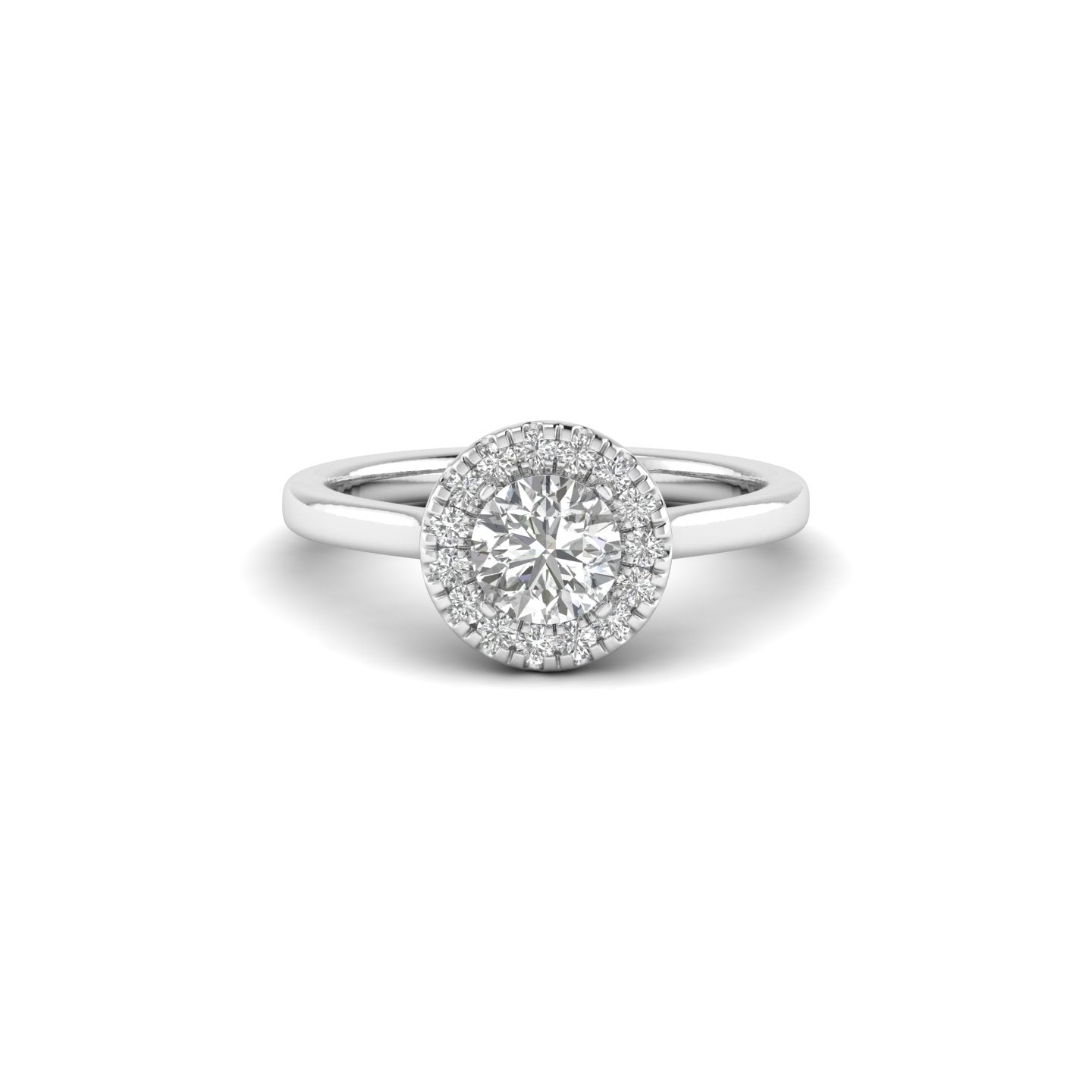 White Gold Studded 1.07 Carat Lab Grown Diamond Ring-F Color VS1 Clarity.