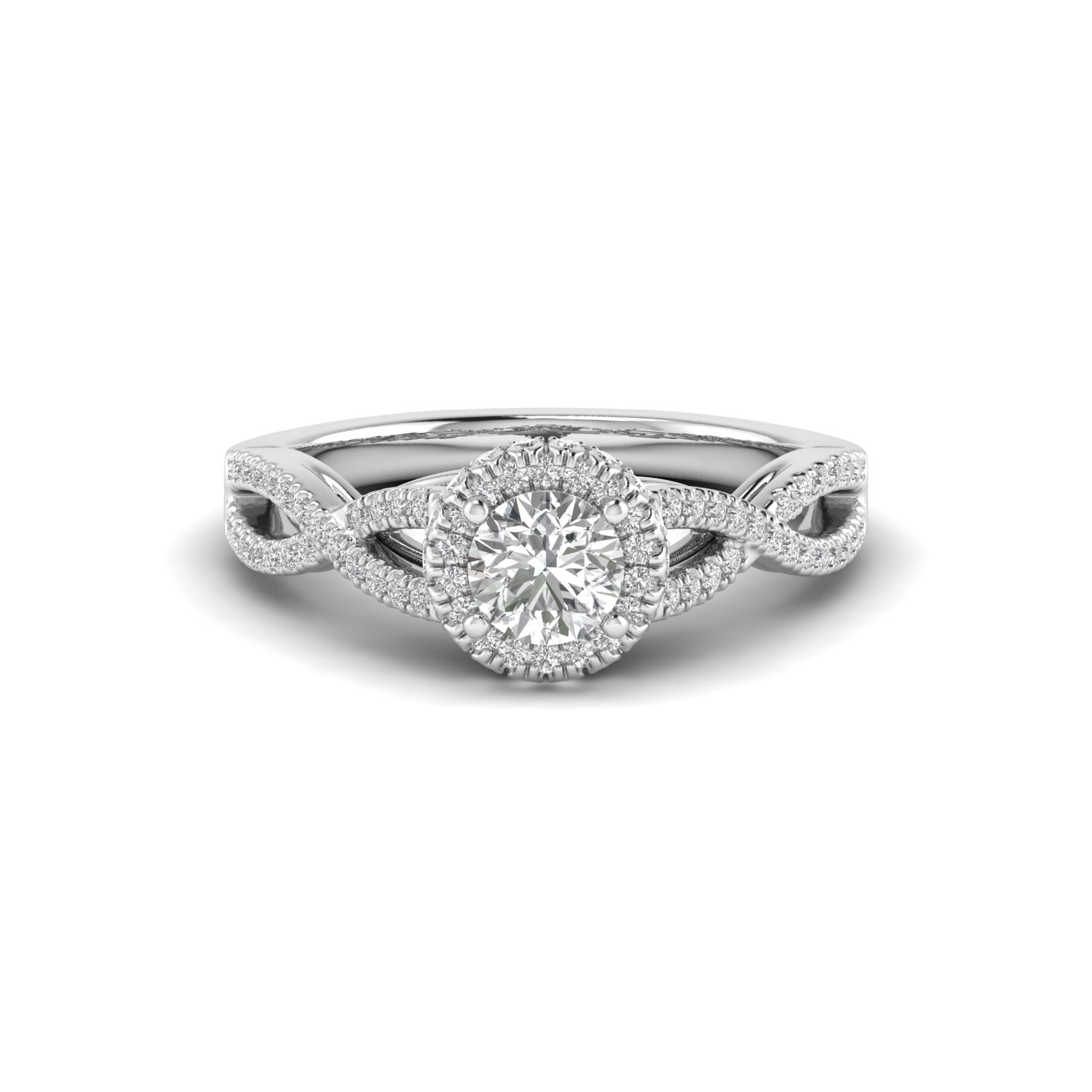 White gold Studded 1.066 Carat Lab Grown Diamond Ring-F Color VS1 Clarity.