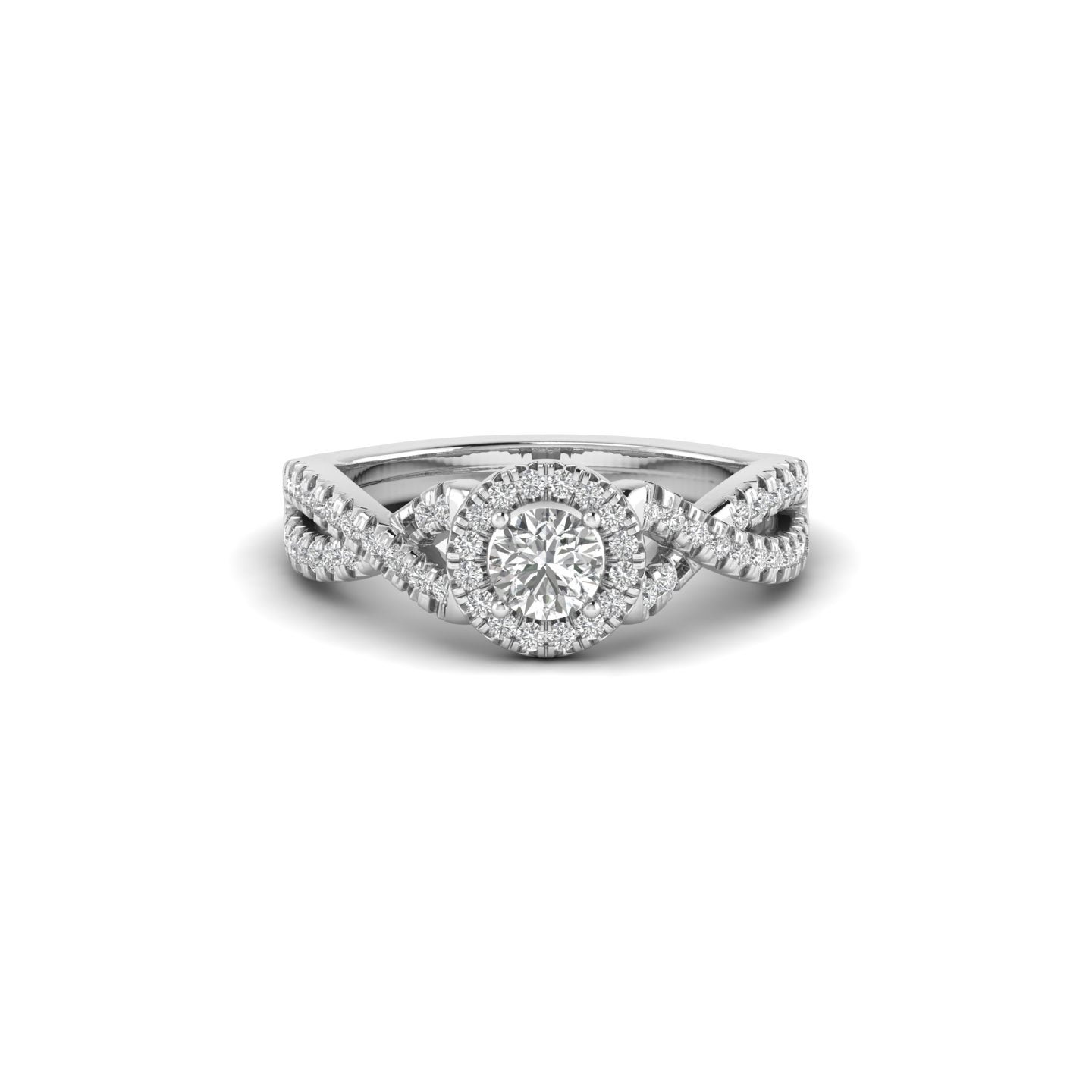White Gold Studded 1.118 Carat Lab Grown Diamond Ring-F Color VS1 Clarity.