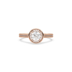SolitaireKart  Rose Gold Studded Lab Grown Diamond Engagement Ring – 0.9 Carat F Color VS1 Clarity
