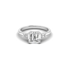 White Gold Studded 1.99 Carat Lab Grown Diamond Ring-E Color VS1 Clarity
