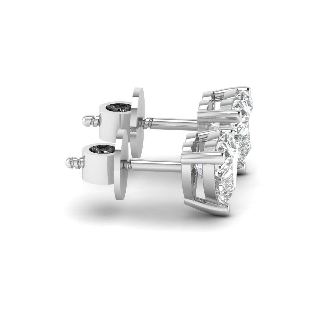 14K Gold Studded tw 1.5 Carat E Color VS1 Clarity Lab Grown Diamond Studs.