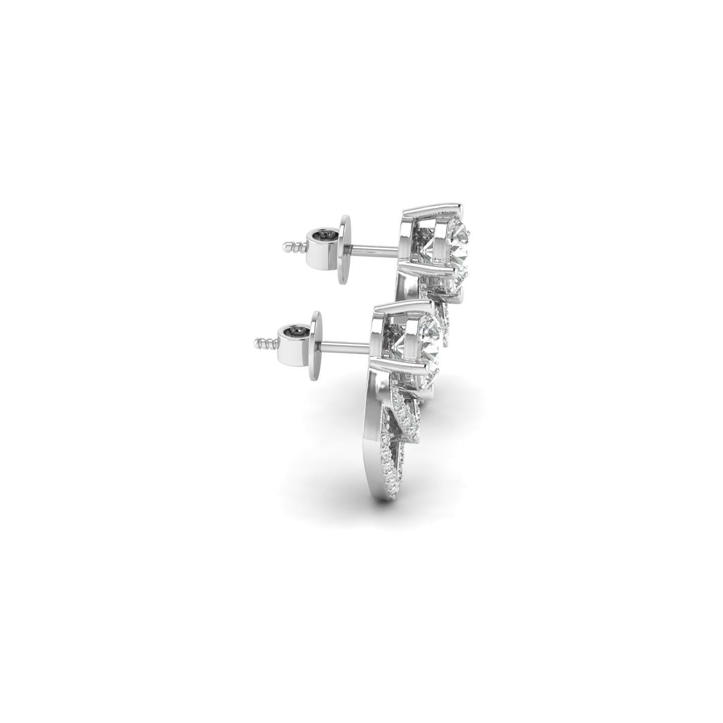 14K Gold Studded TW 3.472 Carat E Color VS1 Clarity Lab Grown Diamond Studs.