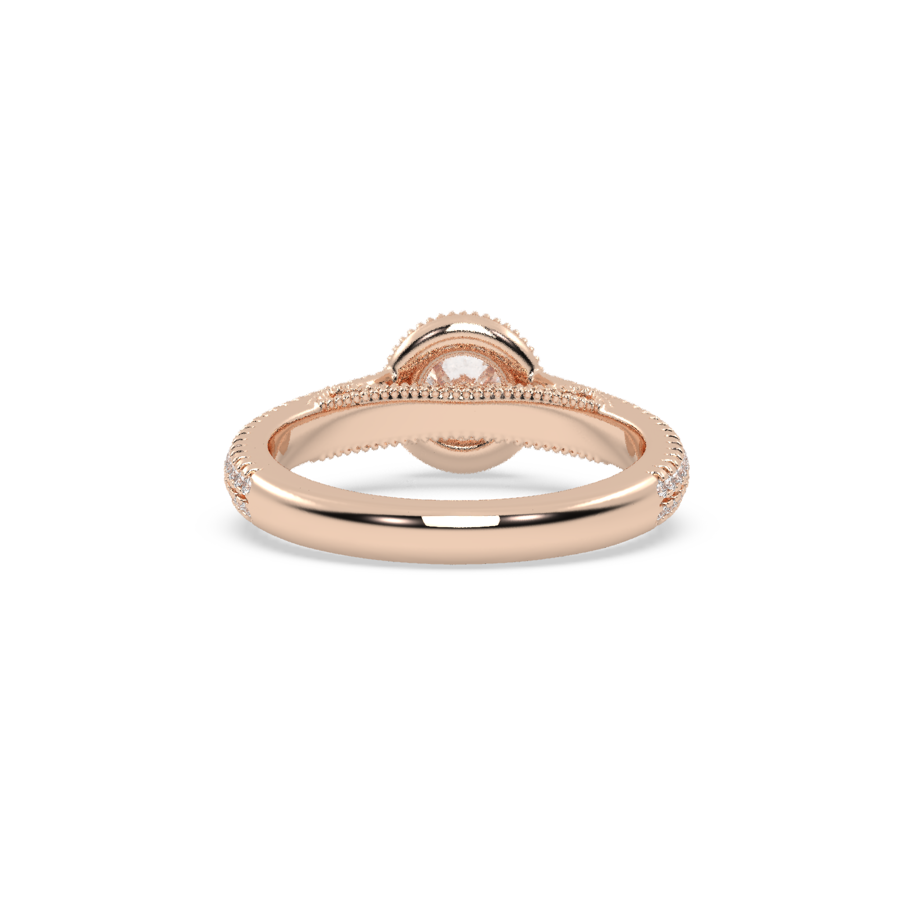 Rose Gold Studded 1.176 Carat Lab Grown Diamond Ring-F Color VVS2 Clarity.