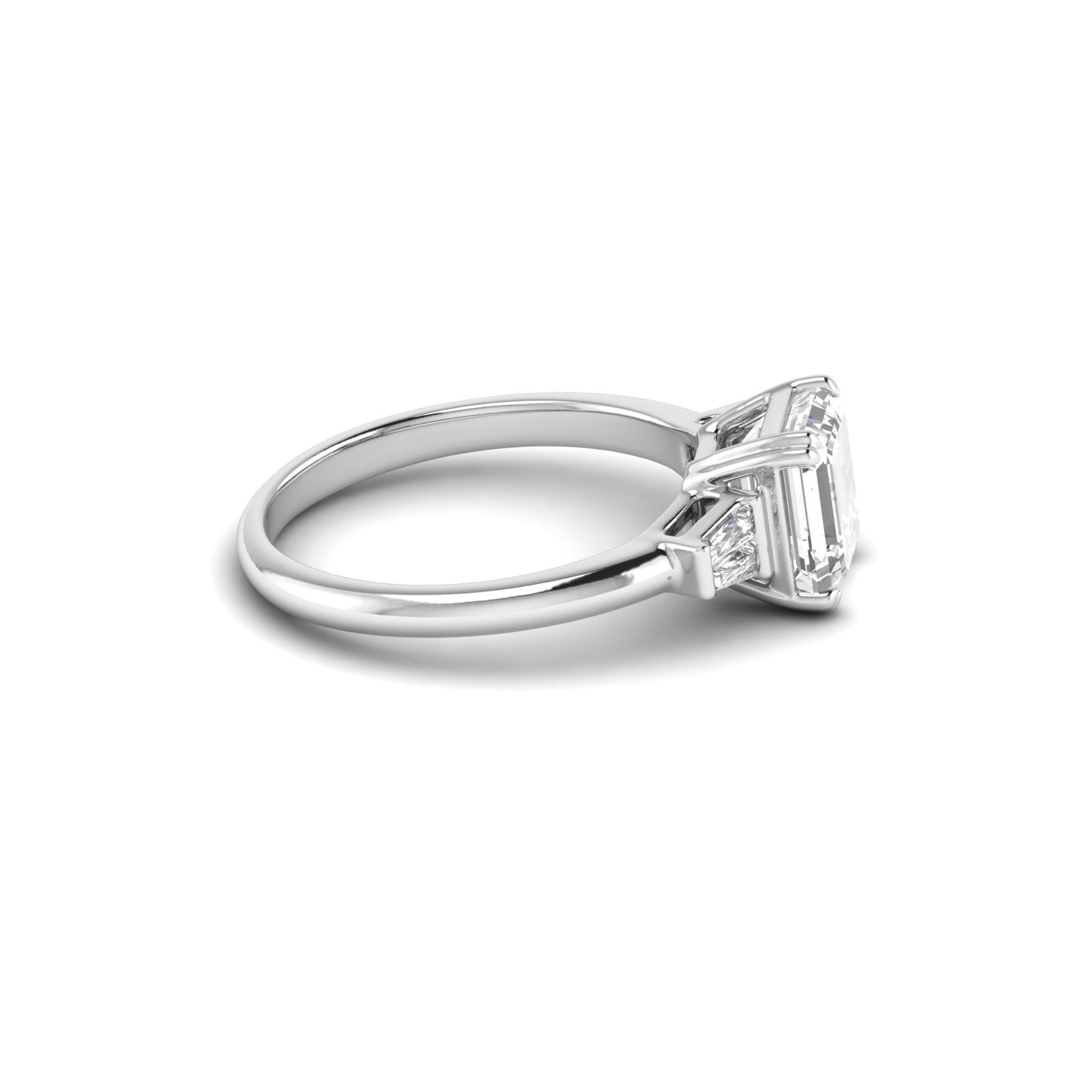 White Gold Studded 1.99 Carat Lab Grown Diamond Ring-E Color VS1 Clarity.