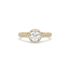 SolitaireKart  Certified 1.238 Ct F VS1 Lab Grown Diamond Engagement Ring in Yellow Gold