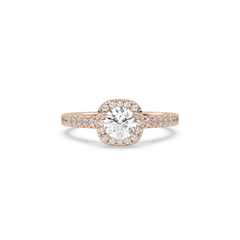 SolitaireKart  Rose Gold Studded Lab Grown Diamond Engagement Ring – 0.97 Carat G Color VS2 Clarity