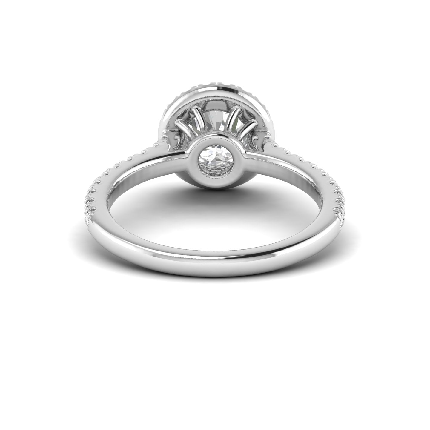 White Gold Studded 1.64 Carat Lab Grown Diamond Ring-G Color VS2 Clarity.