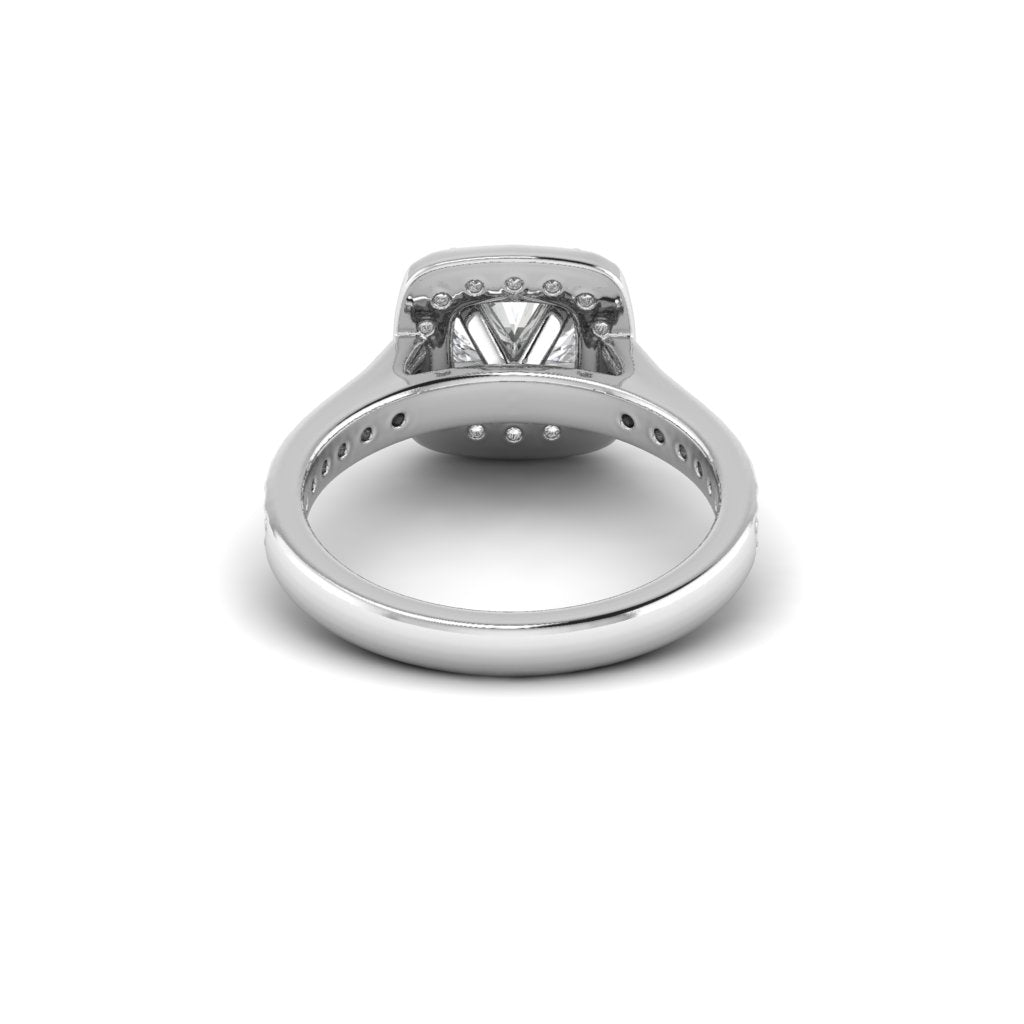 White Gold Studded 1.726 Carat Lab Grown Diamond Ring-E Color VS2 Clarity.