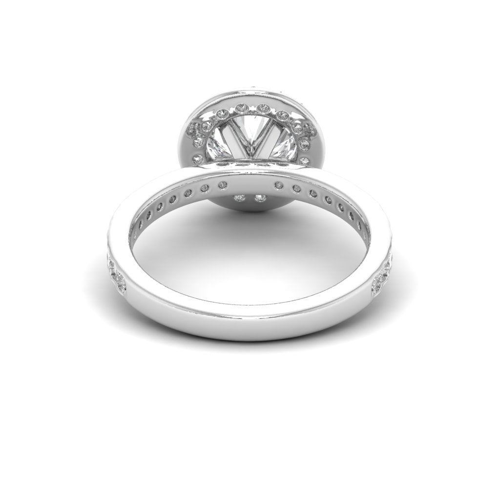 White Gold Studded 1.75 Carat Lab Grown Diamond Ring-G Color VS1 Clarity.