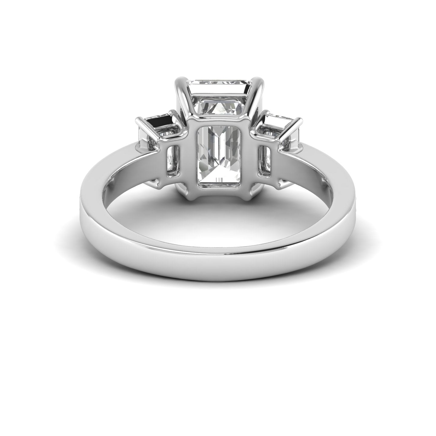 White Gold Studded 2.724 Carat Lab Grown Diamond Ring-G Color VS2 Clarity.