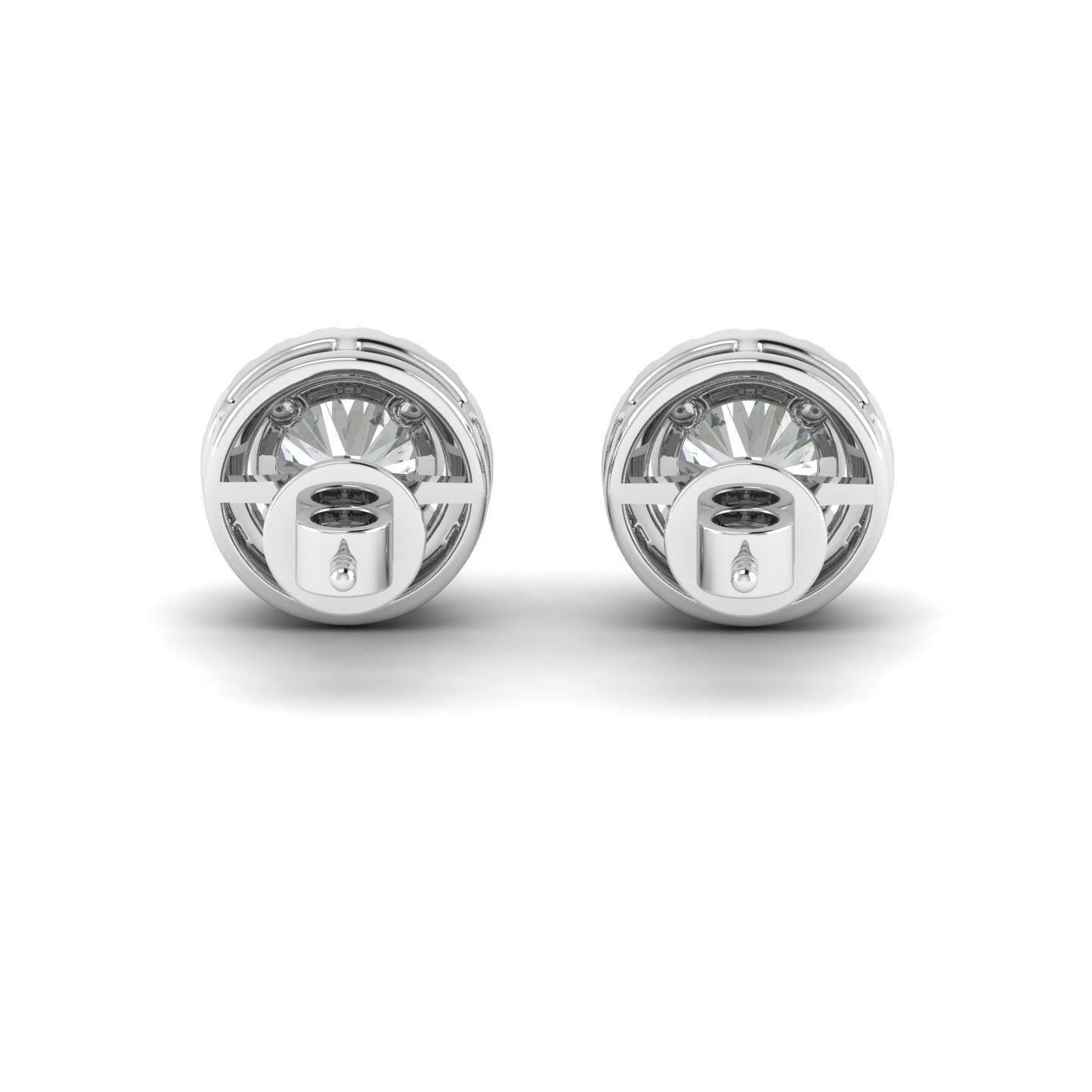 14K Gold Studded TW 3 Carat E Color VS1 Clarity Lab Grown Diamond Studs.