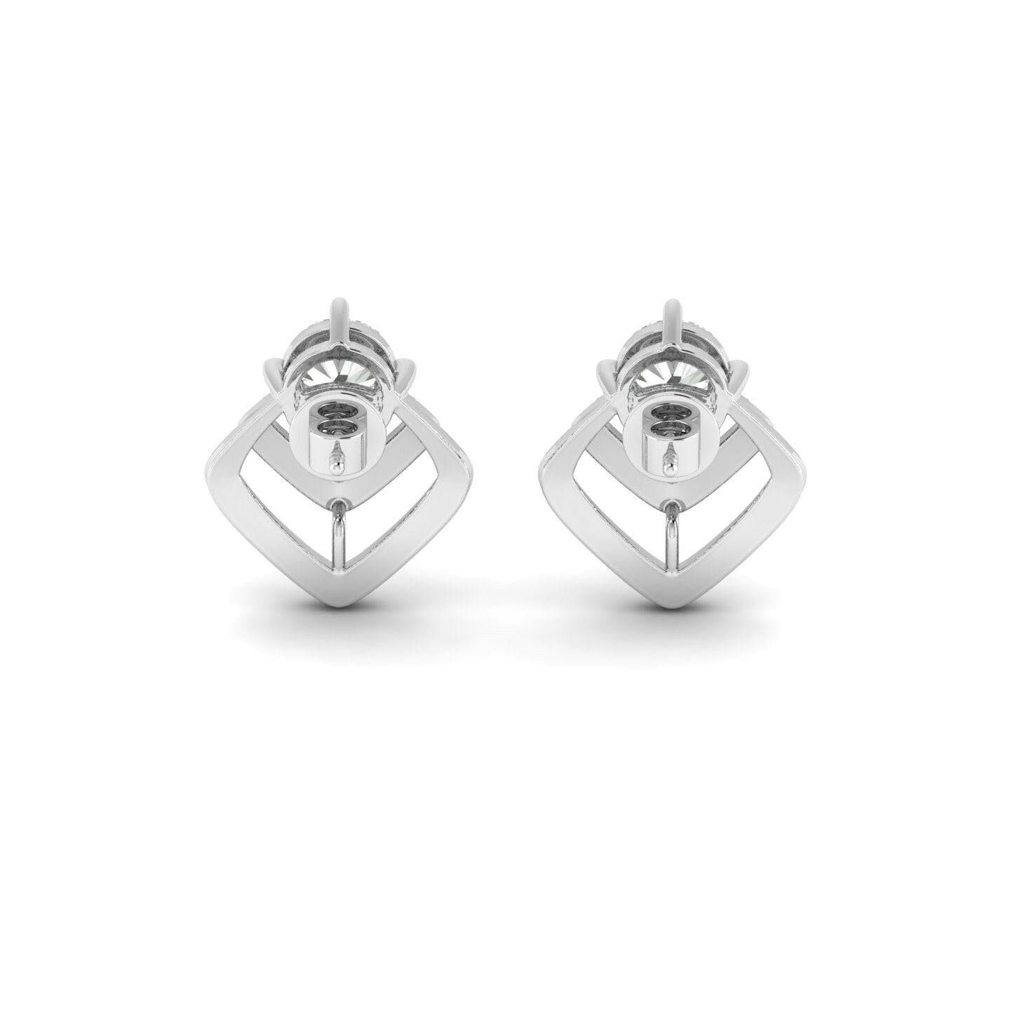 14K Gold Studded TW 3.472 Carat E Color VS1 Clarity Lab Grown Diamond Studs.