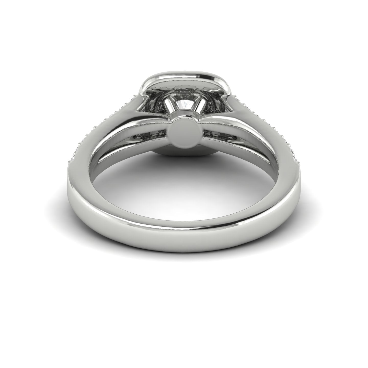 White Gold Studded 2.176 Carat Lab Grown Diamond Ring-E Color VS1 Clarity.