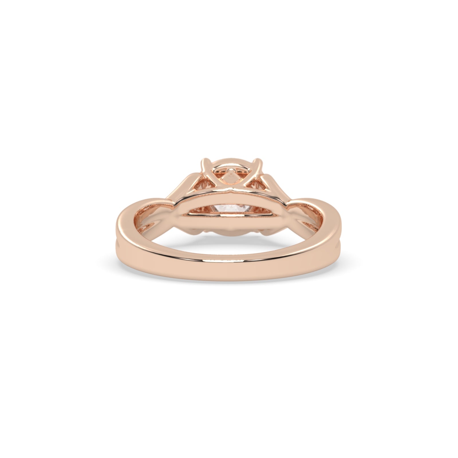 Rose Gold Studded 0.868 Carat Lab Grown Diamond Ring-G Color VS2 Clarity.