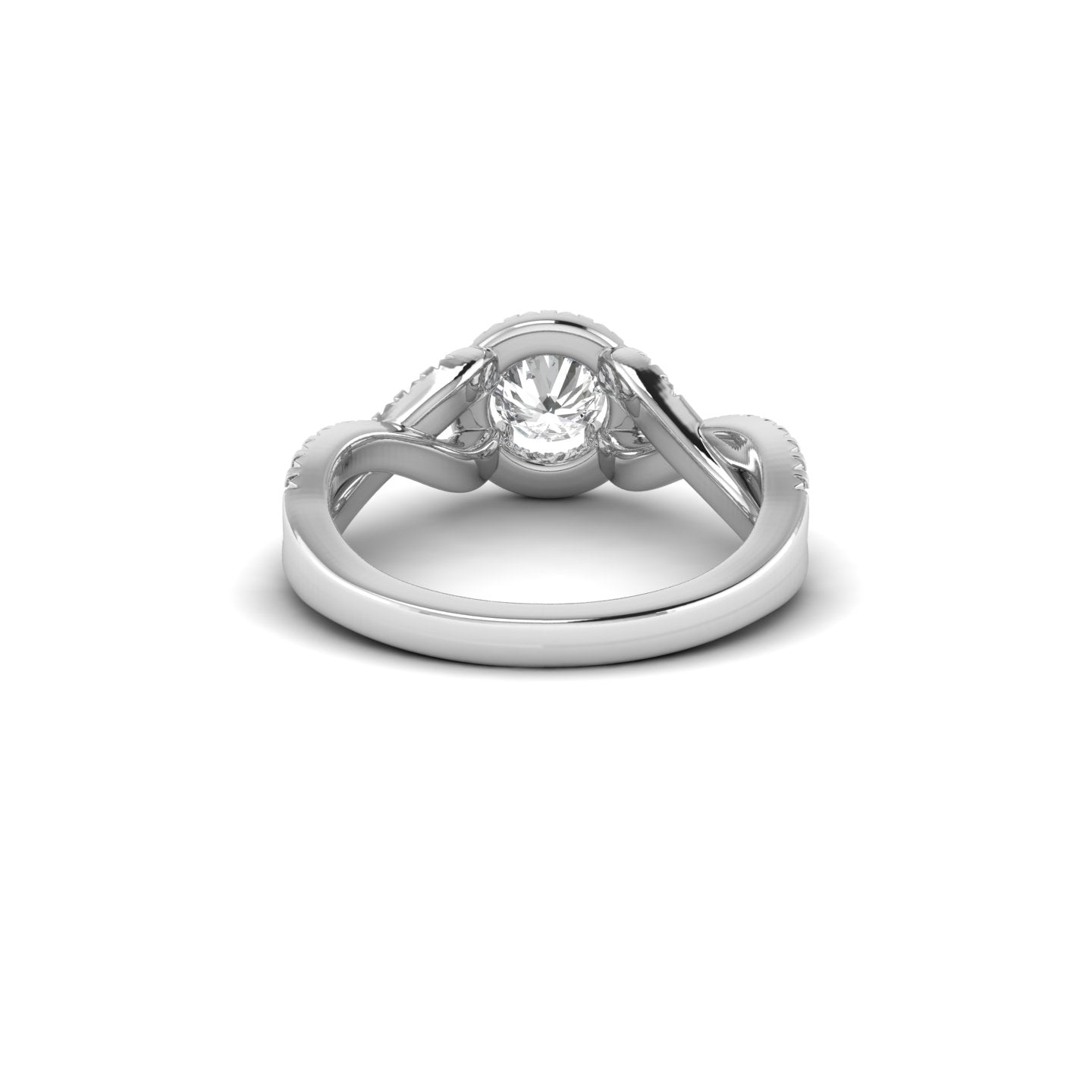 White Gold Studded 1.118 Carat Lab Grown Diamond Ring-F Color VS1 Clarity.