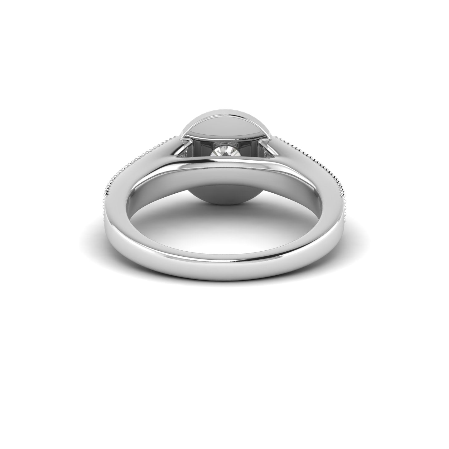 White Gold Studded 1.06 Carat Lab Grown Diamond Ring-E Color VS2 Clarity.