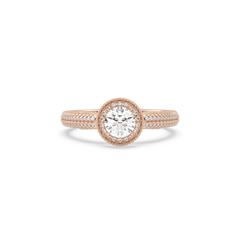 SolitaireKart  Rose Gold Studded Lab Grown Diamond Engagement Ring – 1.176 Carat F Color VVS2 Clarity