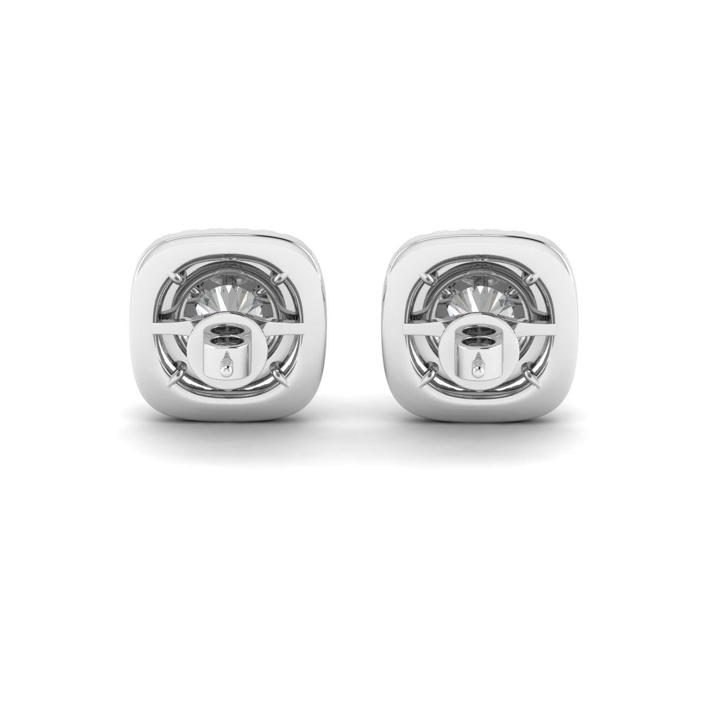 14K Gold Studded TW 3.952 Carat D Color VS1 Clarity Lab Grown Diamond Studs.