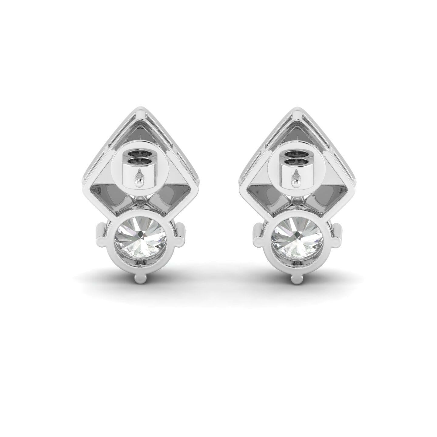 14K Gold Studded TW 2.6 Carat F Color VS1 Clarity Lab Grown Diamond Studs.