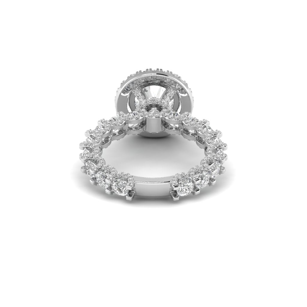White Gold Studded 4.819 Carat Lab Grown Diamond Ring-G Color VS2 Clarity.