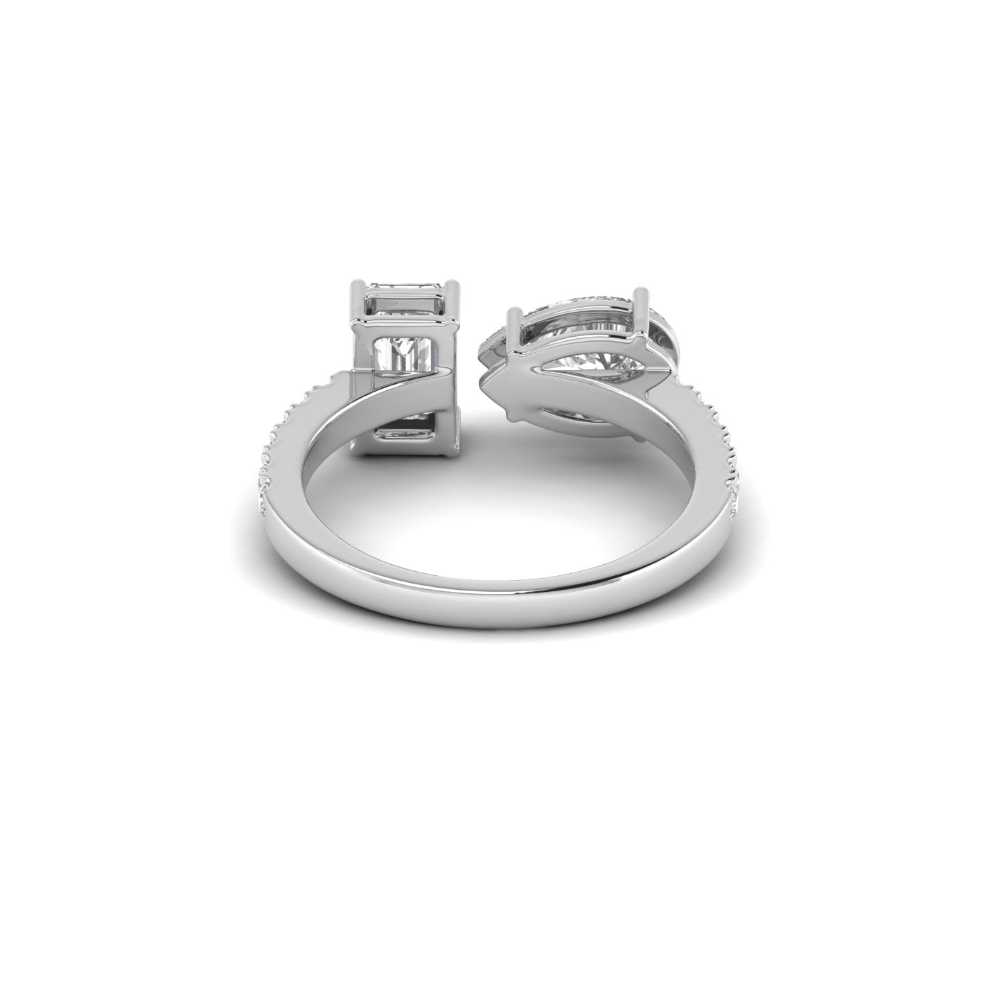 White Gold Studded 3.25 Carat Lab Grown Diamond Ring-F Color VS1 Clarity.