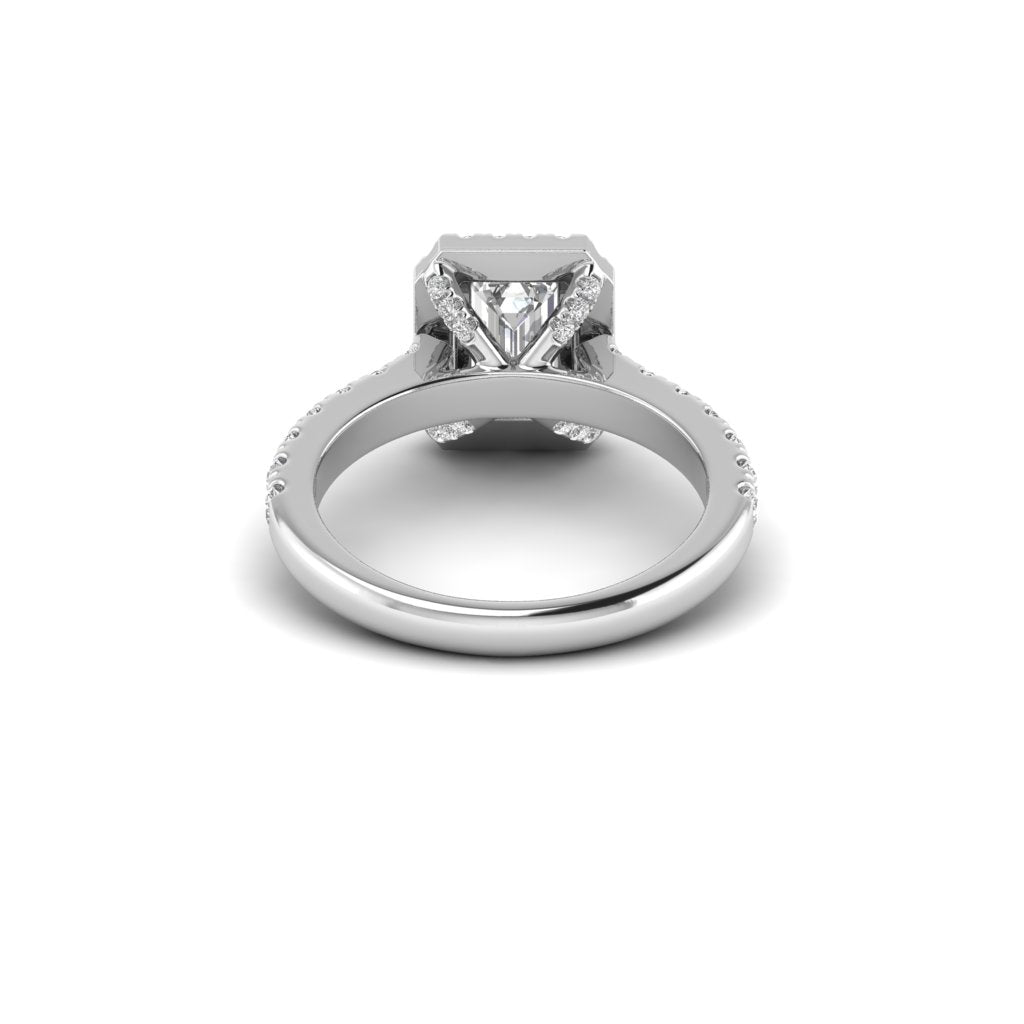 White Gold Studded 1.76 Carat Lab Grown Diamond Ring-E Color VS1 Clarity.
