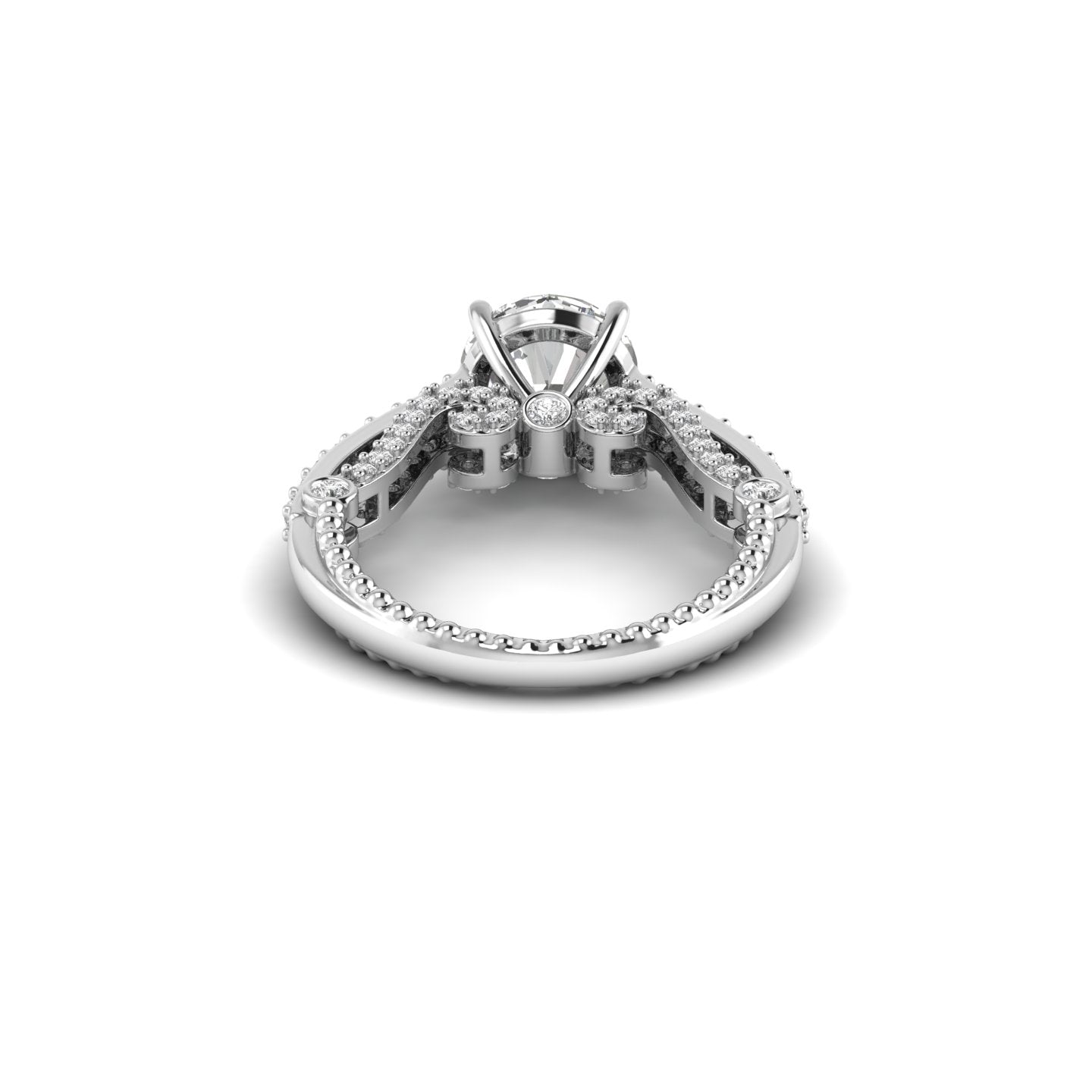 White Gold Studded 2.29 Carat Lab Grown Diamond Ring-F Color VS1 Clarity.