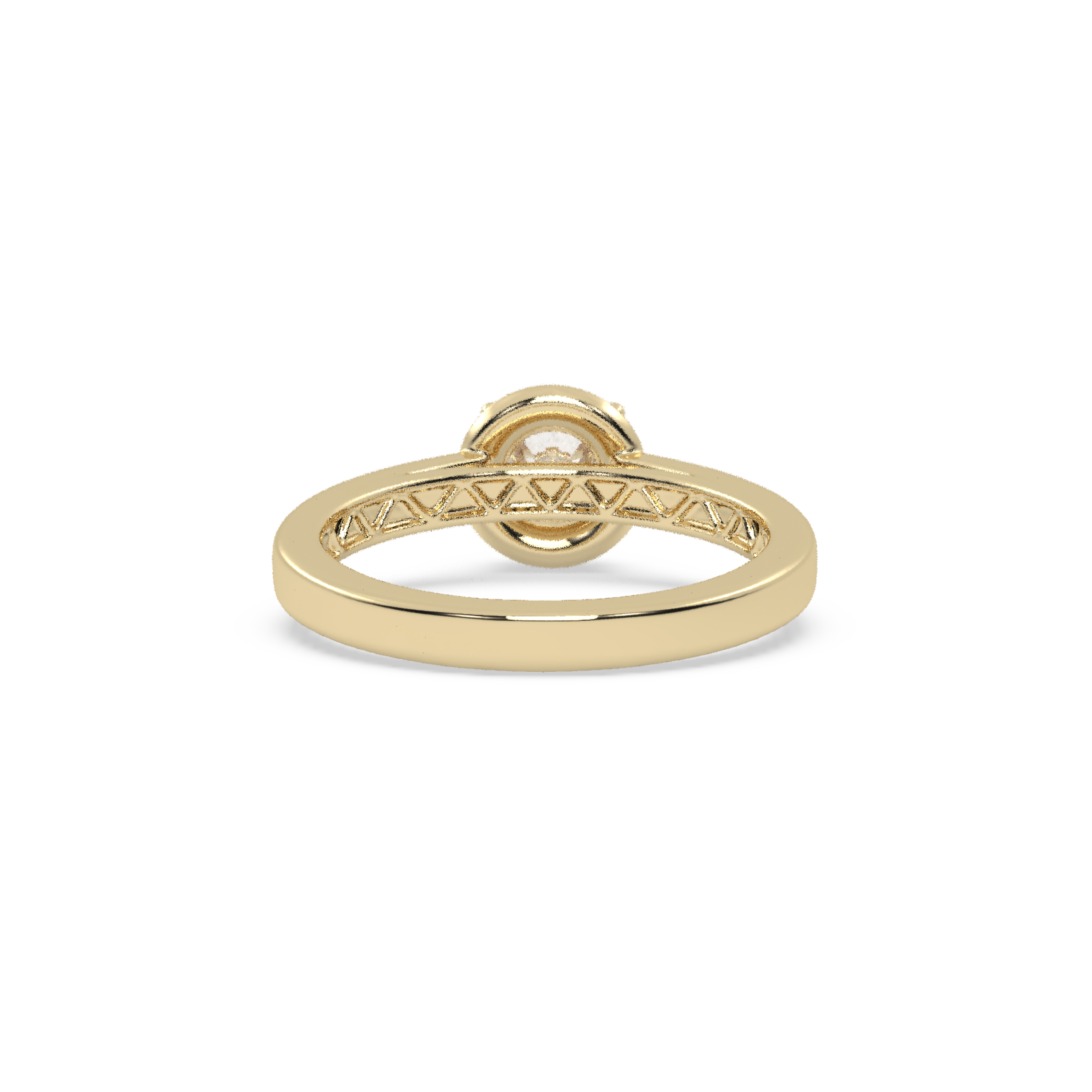 Yellow Gold Studded 0.77 Carat Lab Grown Diamond Ring-E Color VS1 Clarity.