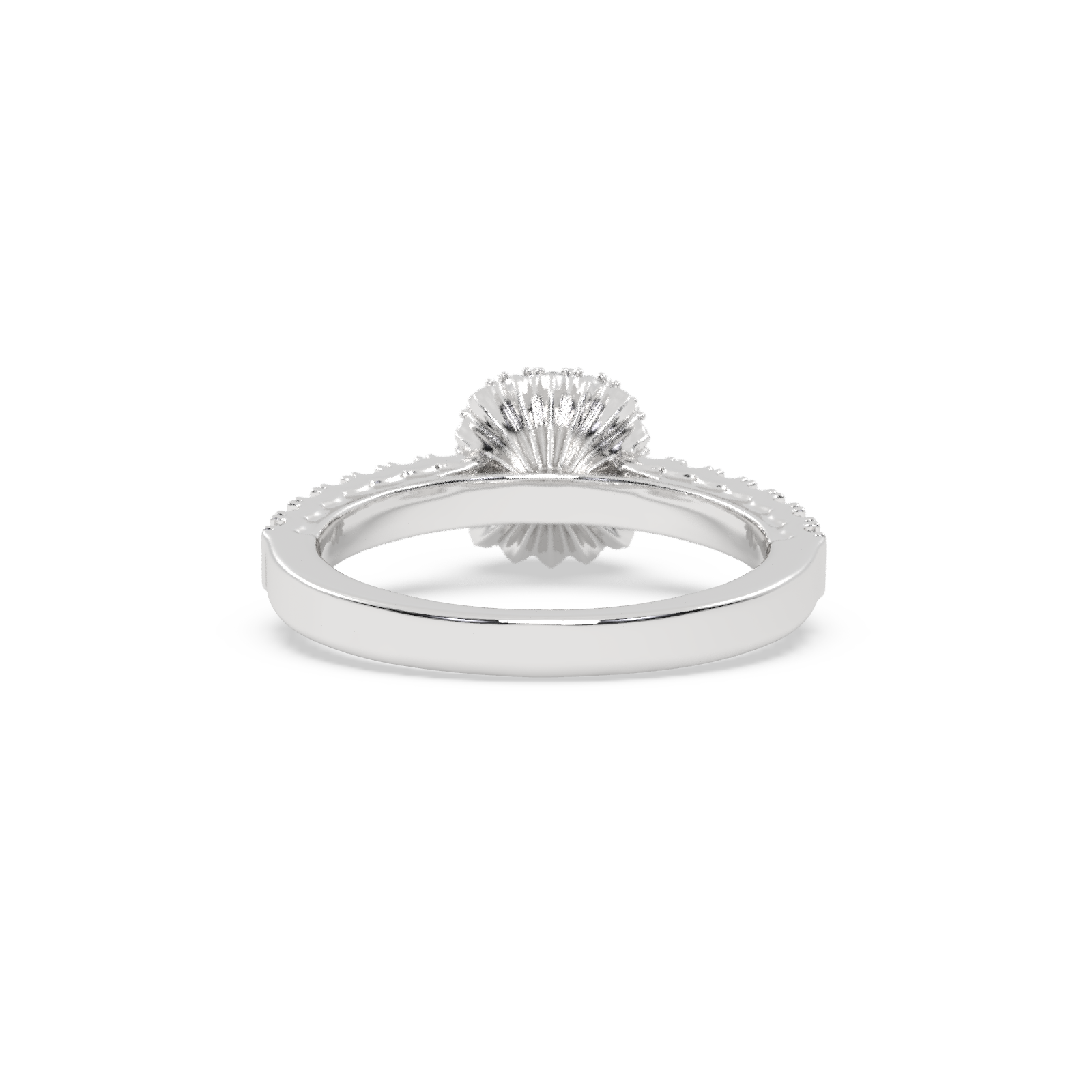 White Gold Studded 1.528 Carat Lab Grown Diamond Ring-F Color VS1 Clarity.