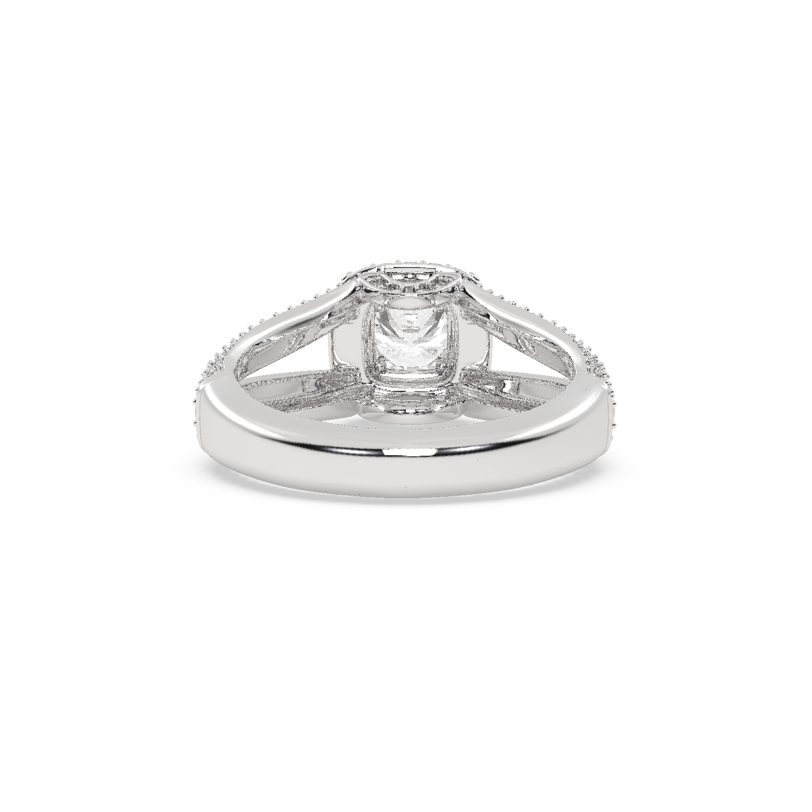 White Gold Studded 1.5 Carat Lab Grown Diamond Ring-G Color VS2 Clarity.