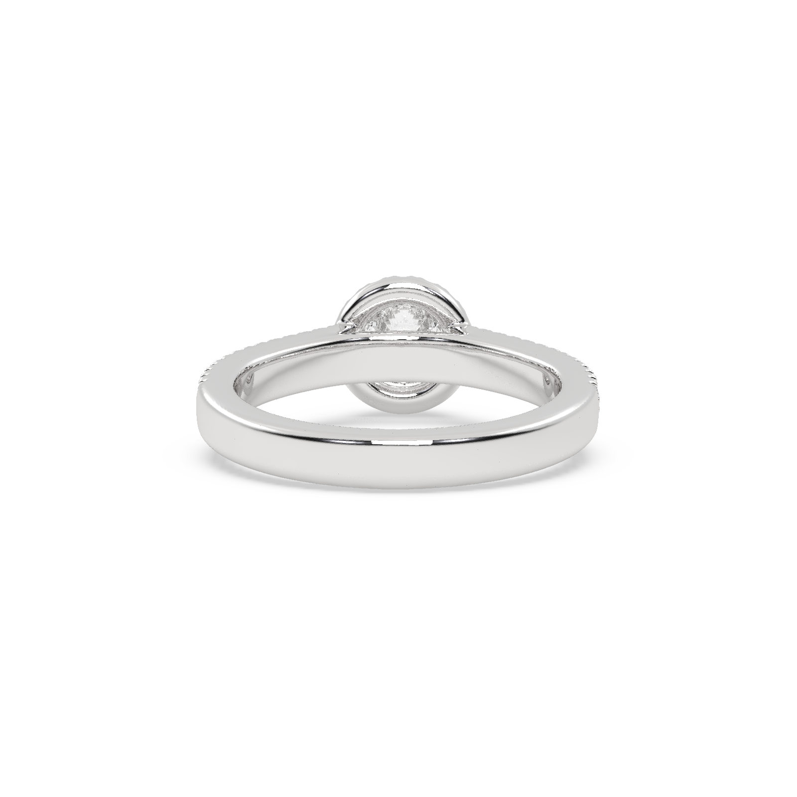 White Gold Studded 0.998 Carat Lab Grown Diamond Ring-F Color VS1 Clarity.